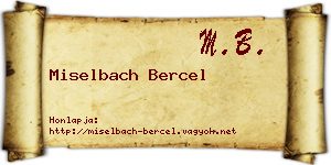 Miselbach Bercel névjegykártya